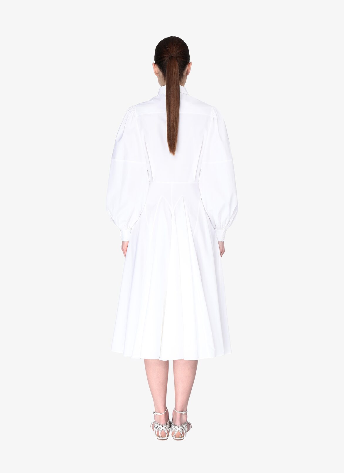 LONG SLEEVE DRESS POPELINE JAPONAISE WHITE ALAÏA WHITE  LONG SLEEVE DRESS POPELINE JAPONAISE WHITE